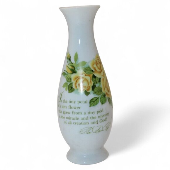 Helen Steiner Rice Yellow Rose Keepsake Collection Porcelain Bud Vase 6 1/2"H - Picture 1 of 6